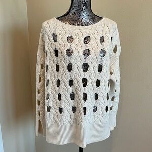 Lafayette 148 New York Women's Textured cashmere and silk blend Sweater Medium